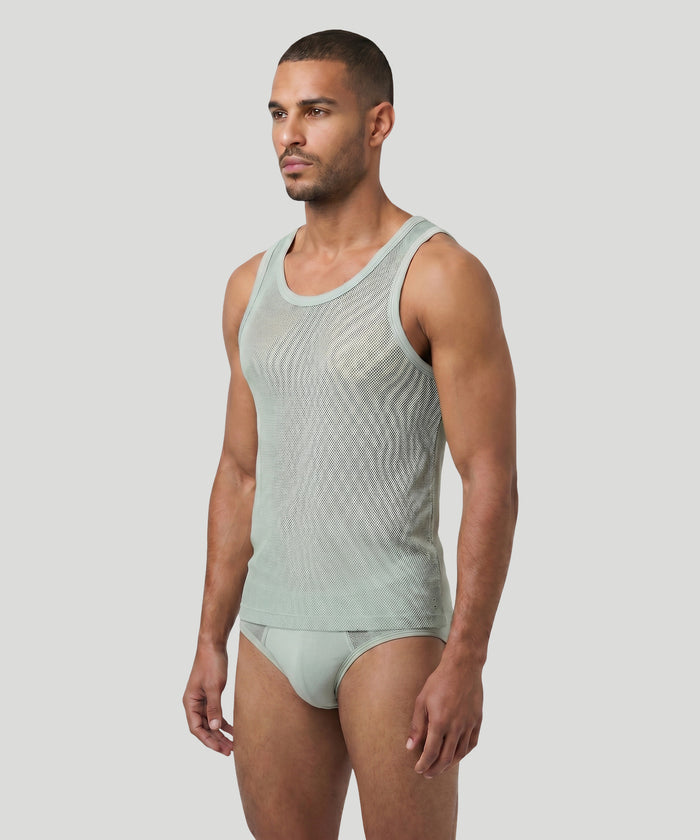 Mesh Tank Top: Gray Mist