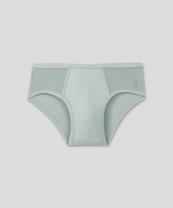 Mesh Y-Front Briefs: Gray Mist