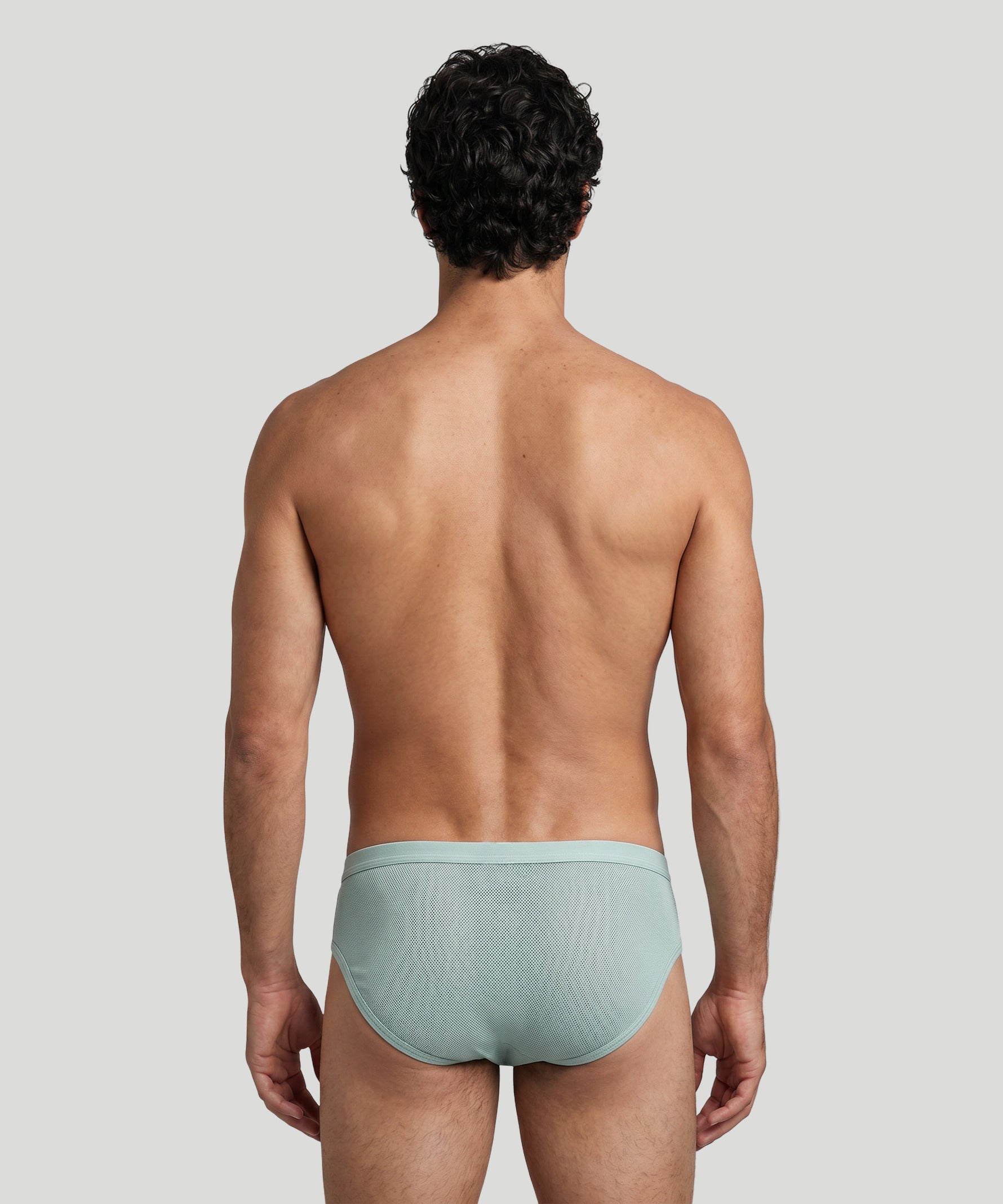 Mesh Y-Front Briefs: Gray Mist