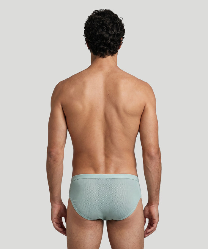 Mesh Y-Front Briefs: Gray Mist