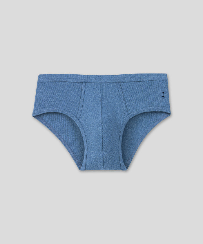 Army Ribbed Y-Front Briefs: Blue Melange