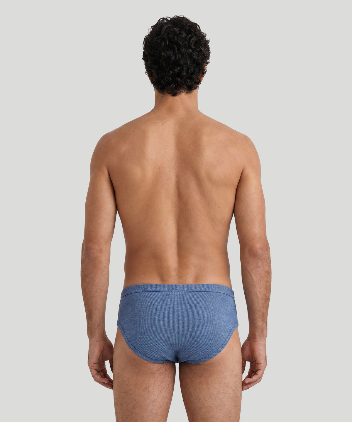 Army Ribbed Y-Front Briefs: Blue Melange
