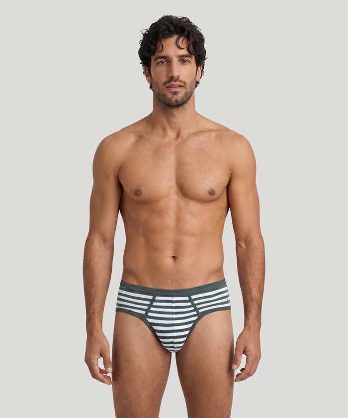Y-Front Briefs: Balsam Green/White