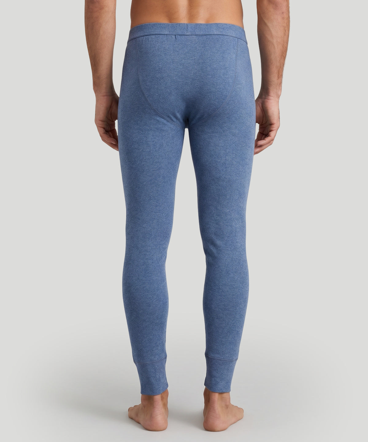 Army Ribbed Long Johns: Blue Melange