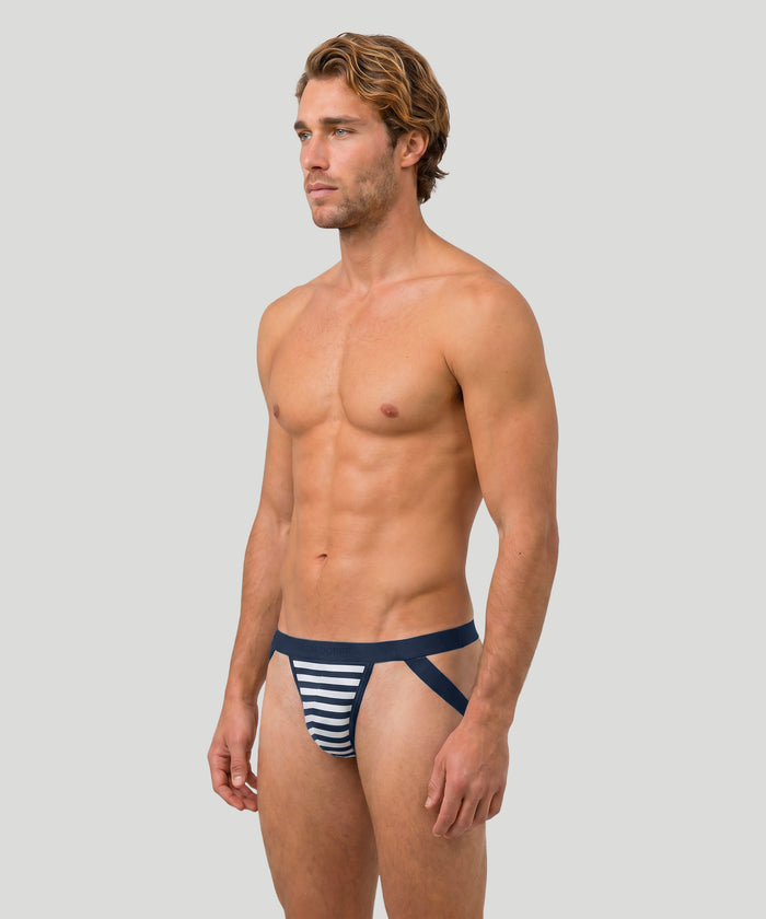 RON DORFF Jockstrap: Navy / White