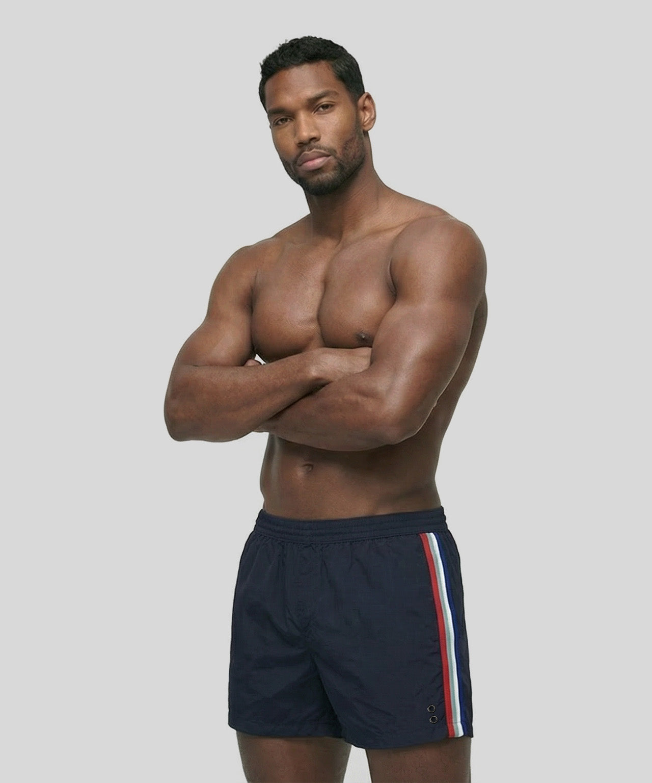 Exerciser Shorts w. Side Stripes Navy | Ron Dorff