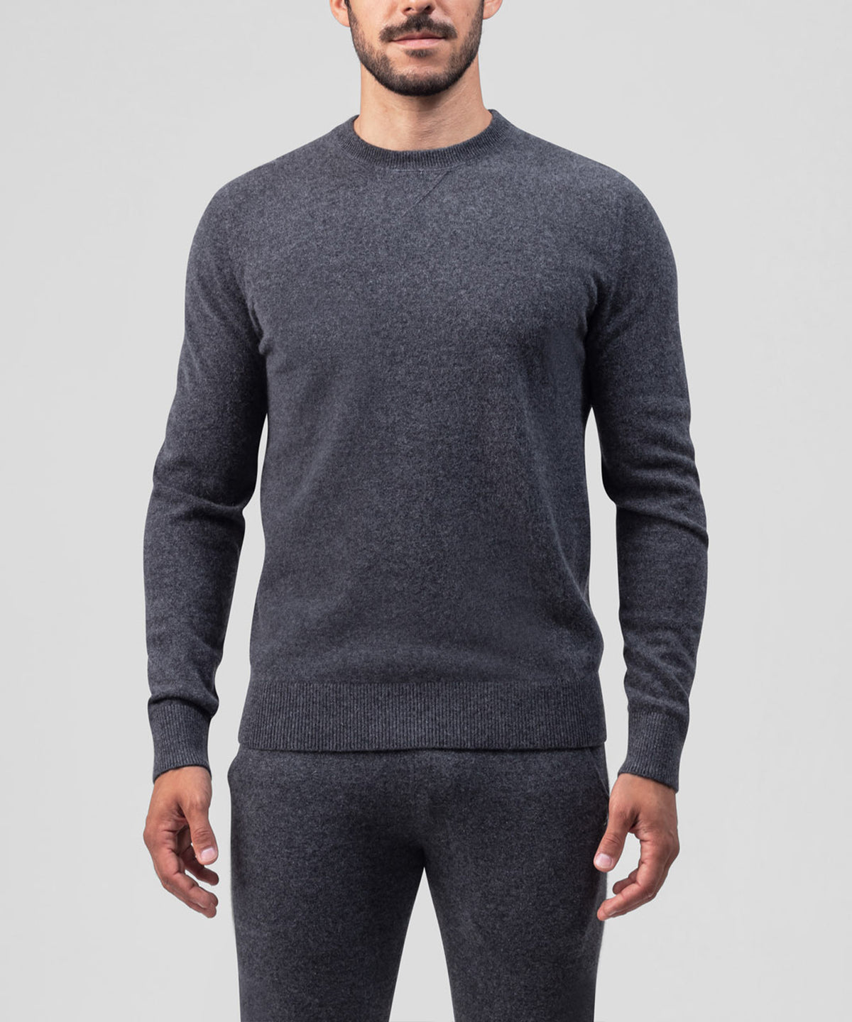 Cashmere Sweater Eyelet Edition: Dark Grey Melange