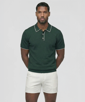 Cotton-Silk Polo: Green Court