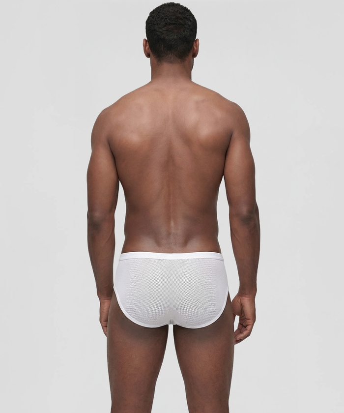 Mesh Y-Front Briefs: White