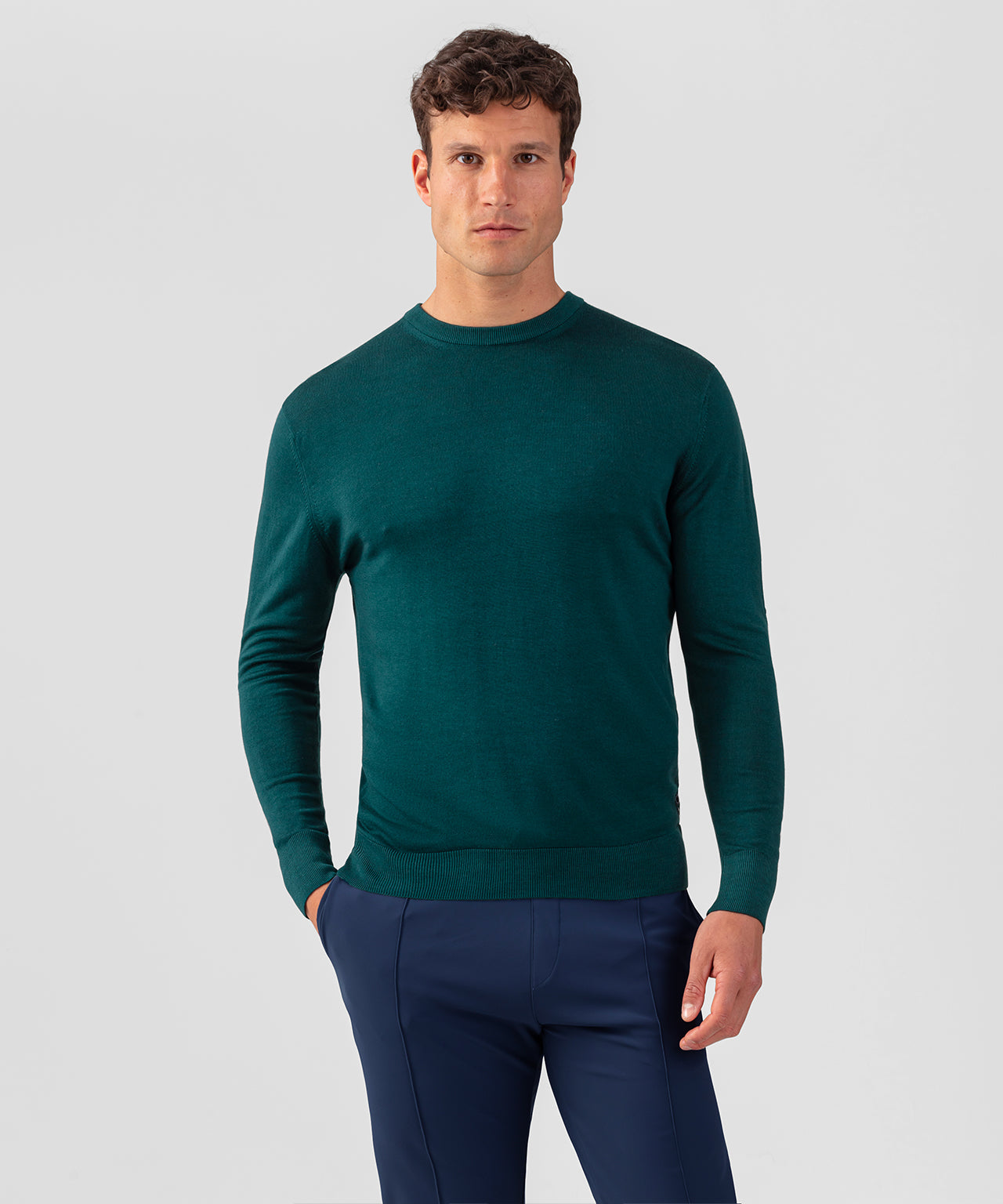 Light Merino Wool Army Sweater: Green Night | Ron Dorff