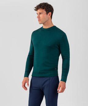 Light Merino Wool Army Sweater: Green Night