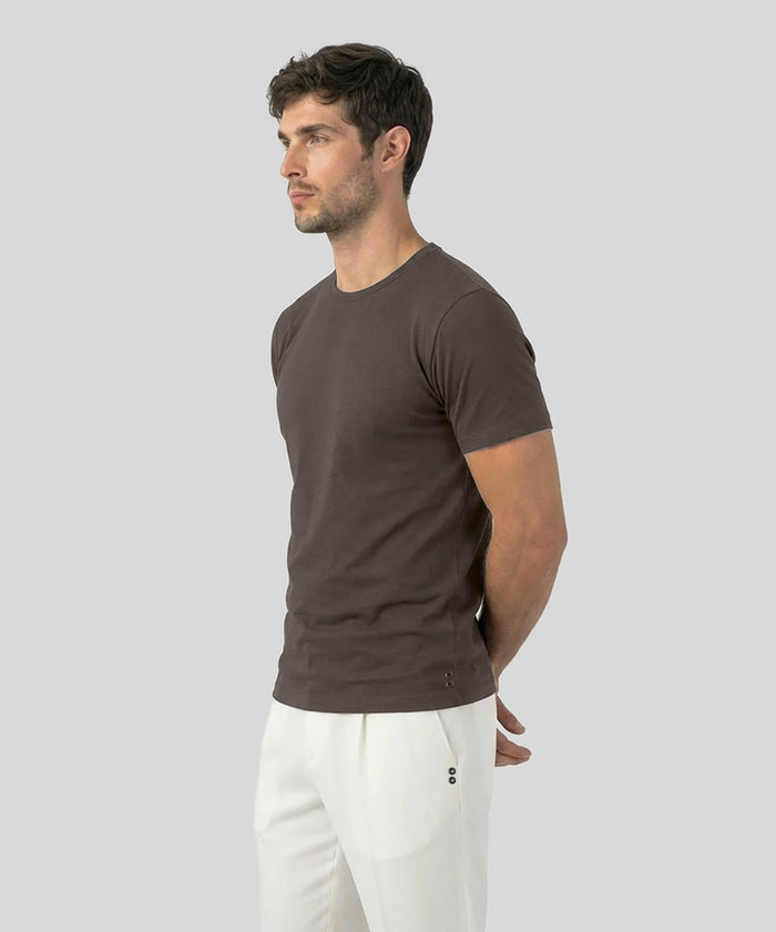 Crew Neck T-Shirt Eyelet Edition: Espresso