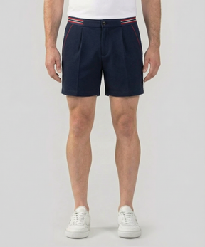 RD Tennis Shorts w. Striped Waist: Navy