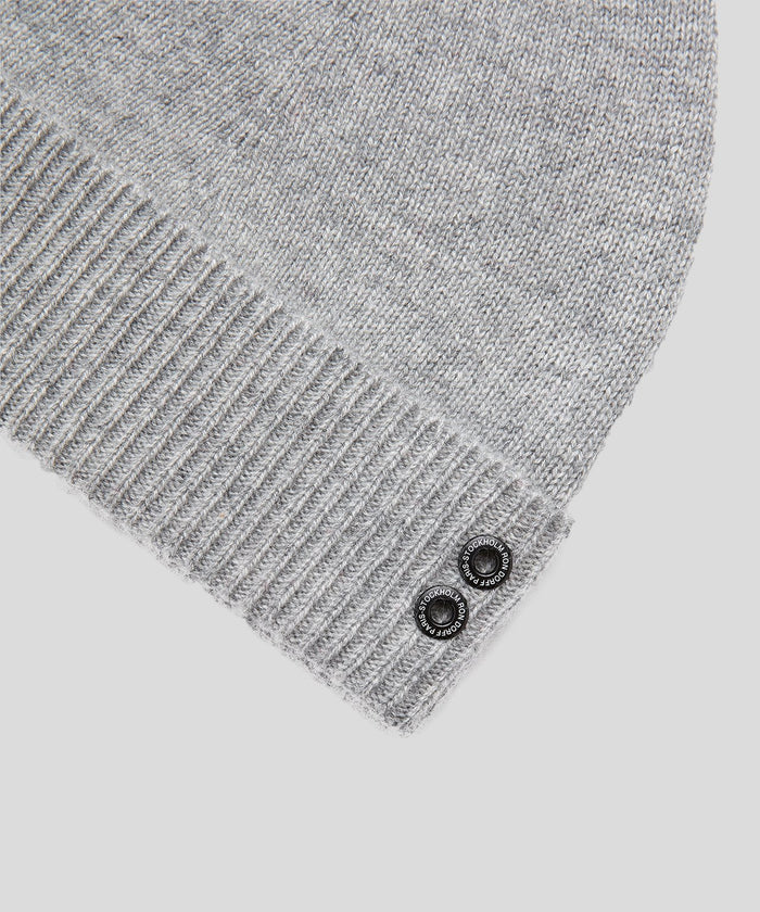Cashmere Beanie: Grey Melange