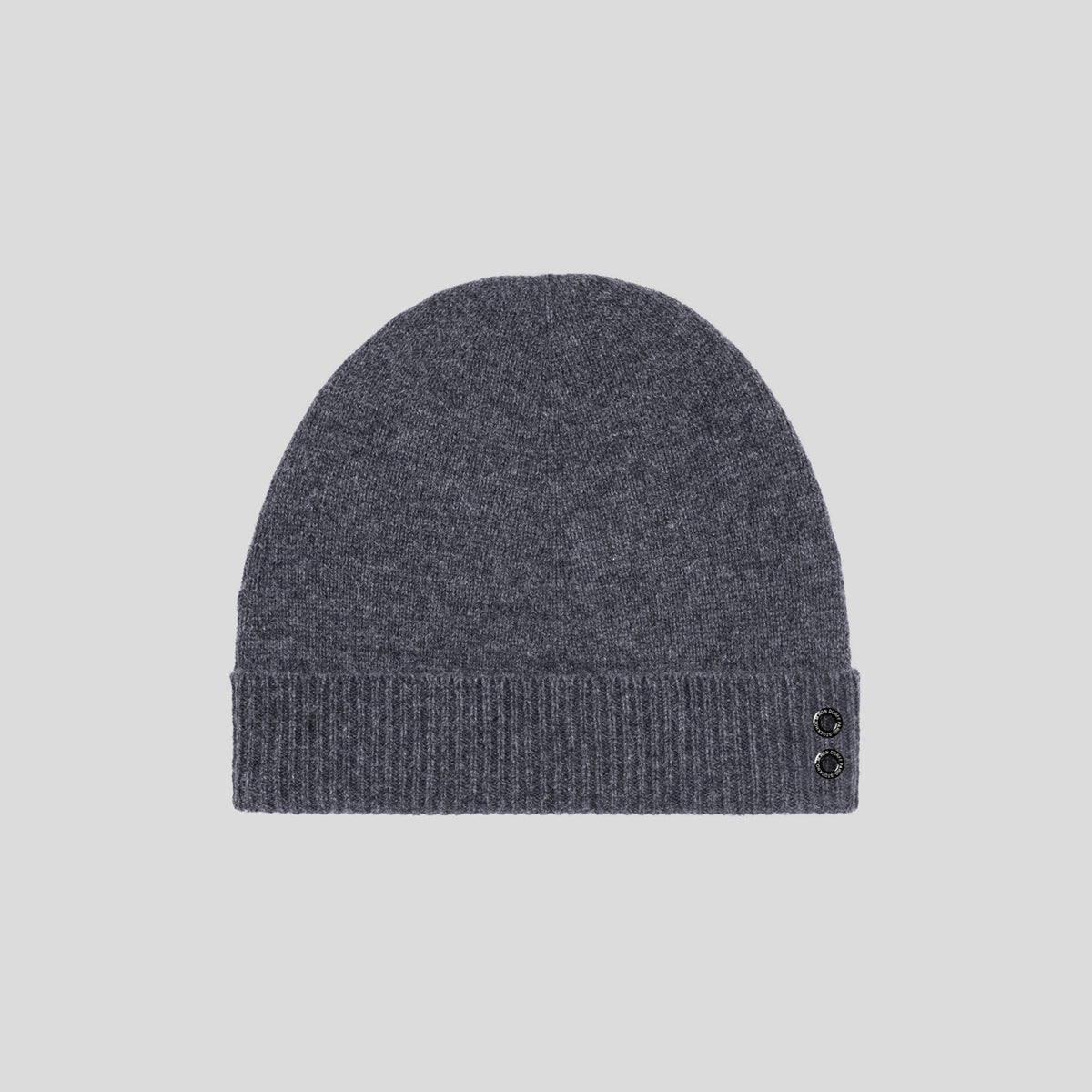 Grey Cashmere Beanie BOSS - Cashmere beanie hat with metal logo tube - Light Grey main image 4