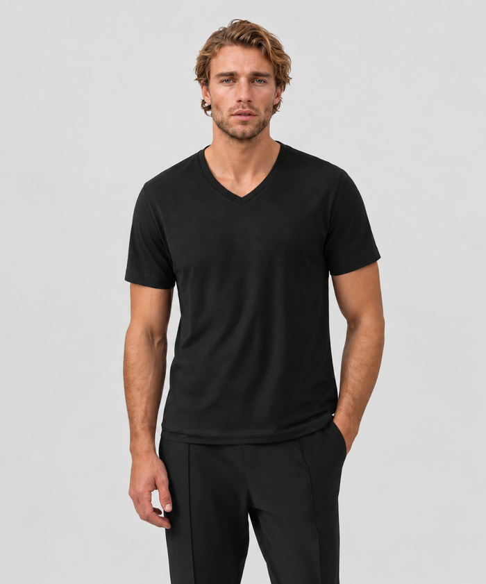V Neck T-Shirt Eyelet Edition: Black