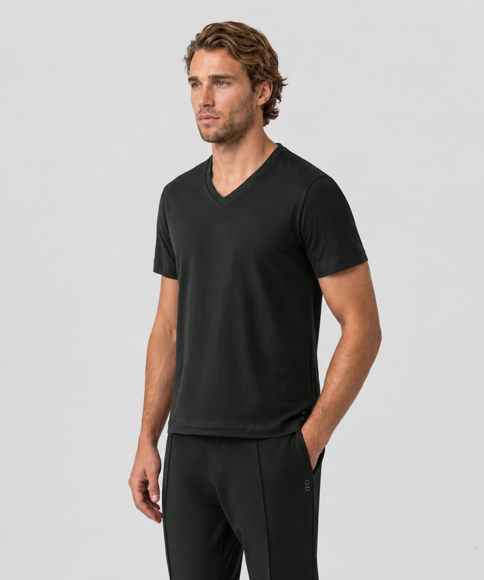 V Neck T-Shirt Eyelet Edition: Black