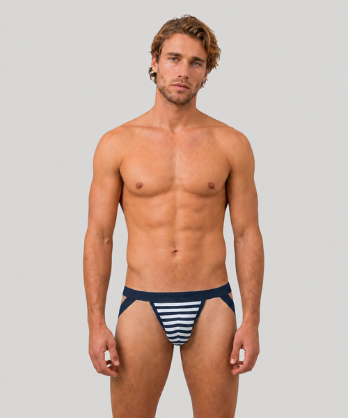 Striped Jockstrap, Navy/White | Ron Dorff