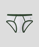 Sports Y-Front Briefs: White/Court Green