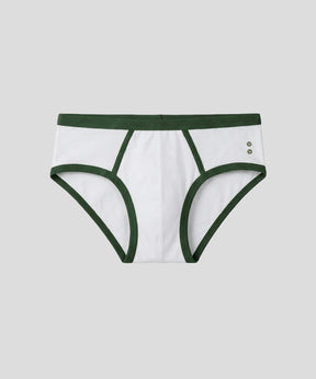 Sports Y-Front Briefs: White/Court Green