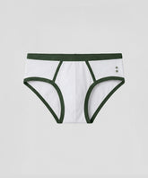 Sports Y-Front Briefs: White/Green Court