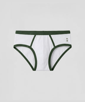 Sports Y-Front Briefs: White/Green Court