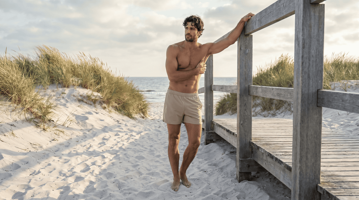 Marathon Swim Shorts: Sandy Beige