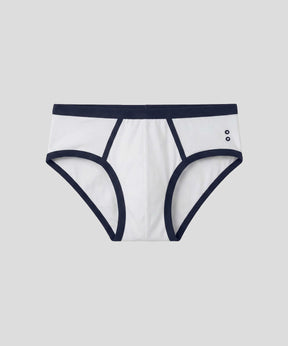 Sports Y-Front Briefs: White/Navy