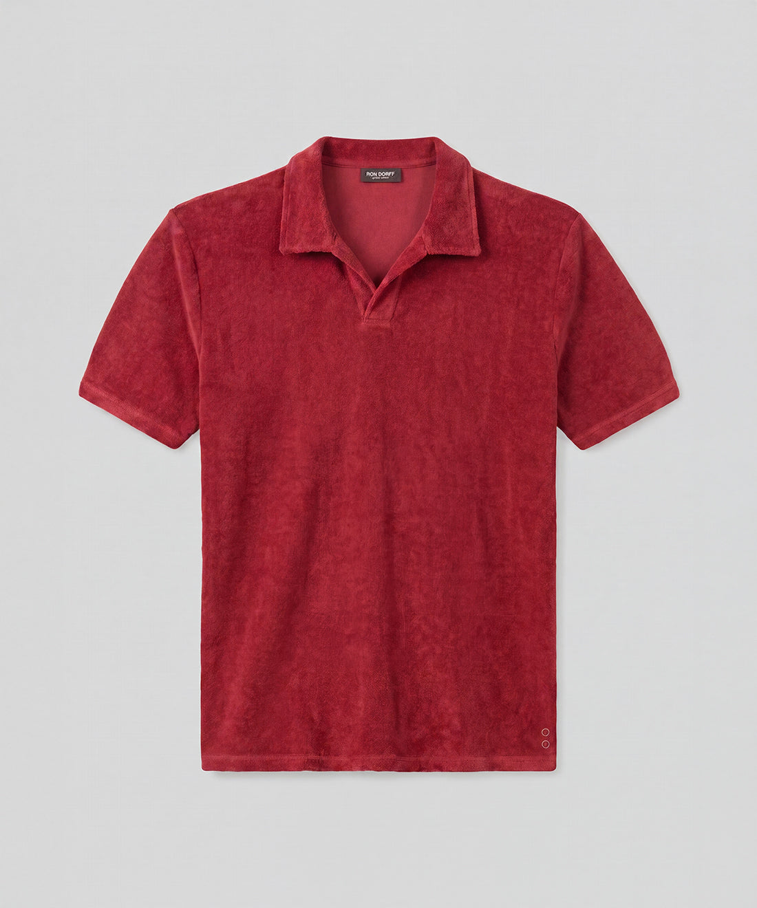Cotton Terry V Neck Polo: Red