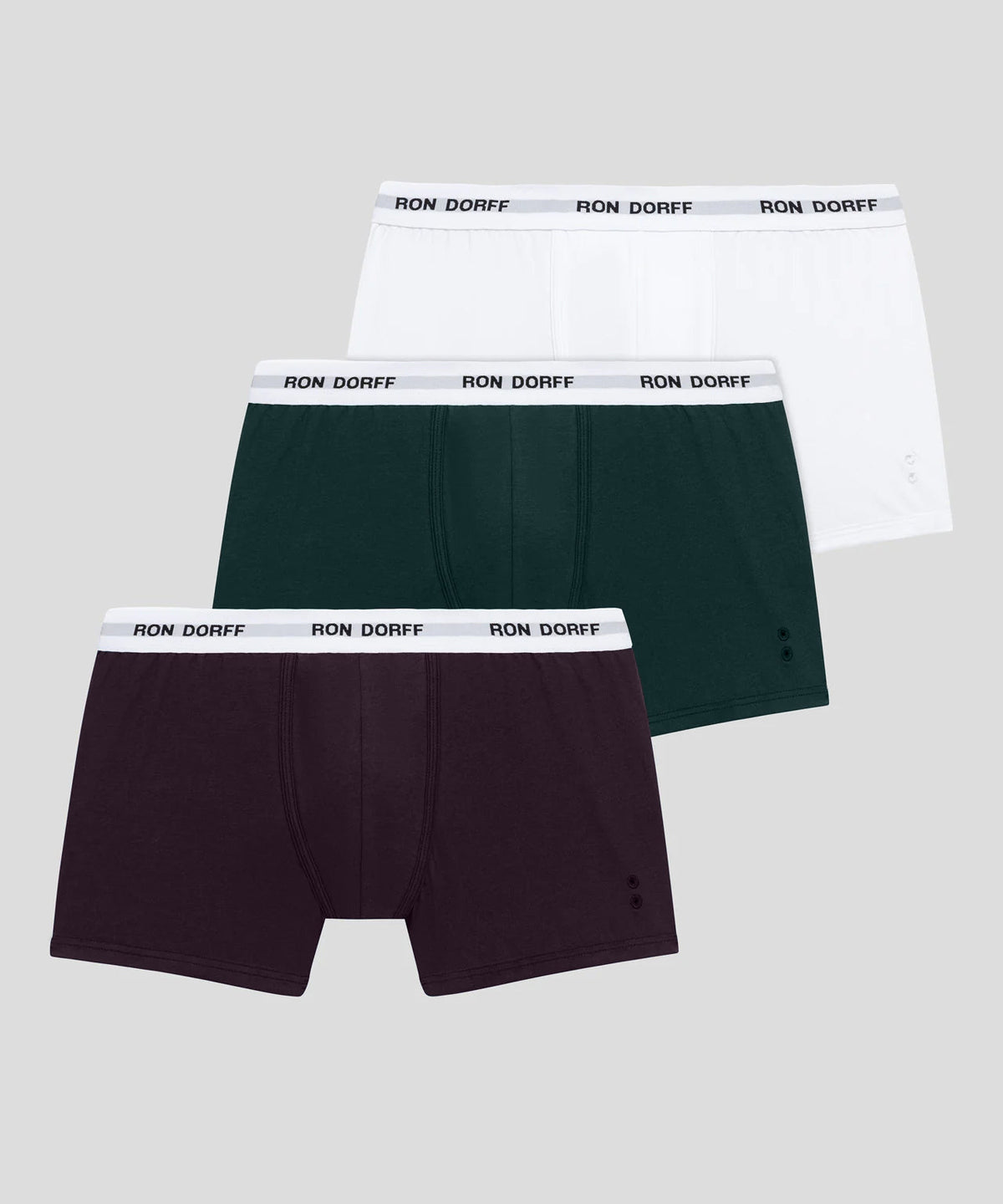 RON DORFF Boxer Briefs Kit: White/Green Night/Deep Plum