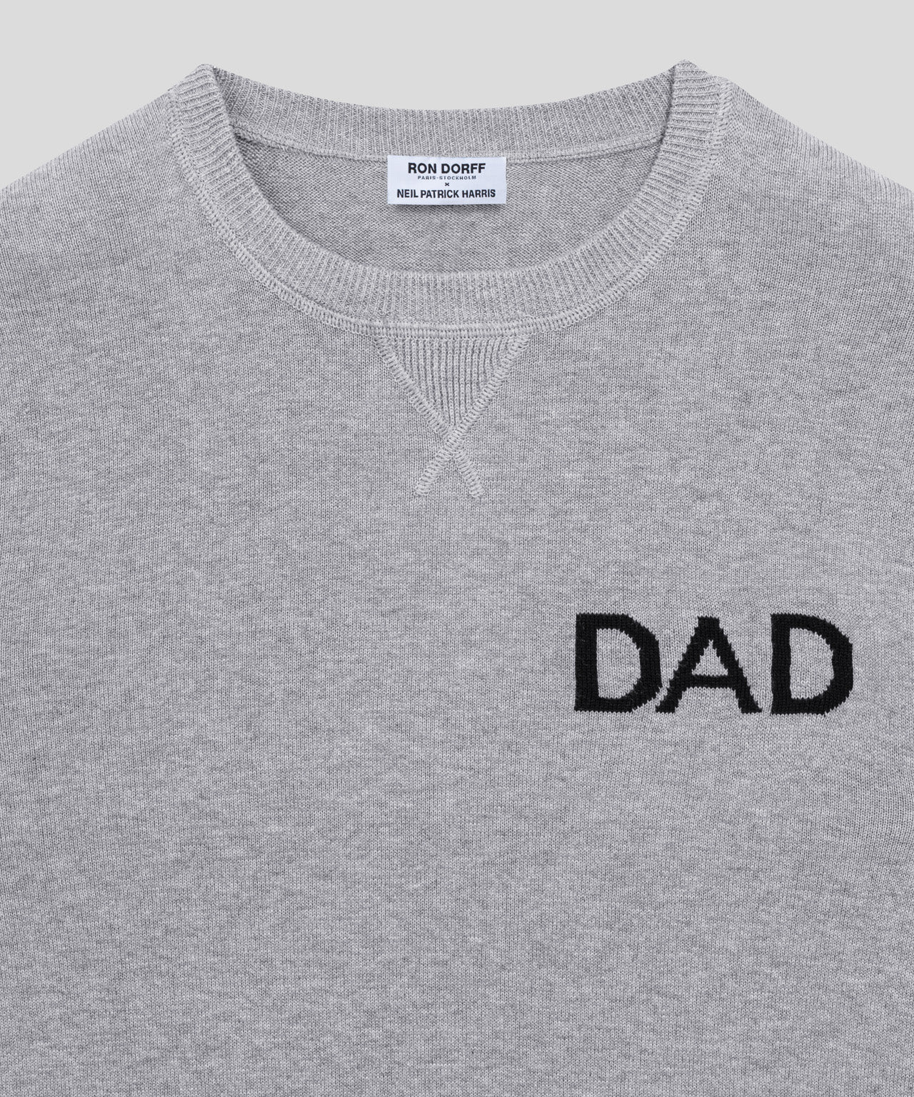 Cotton Cashmere Sweatshirt "DAD" : Heather Grey