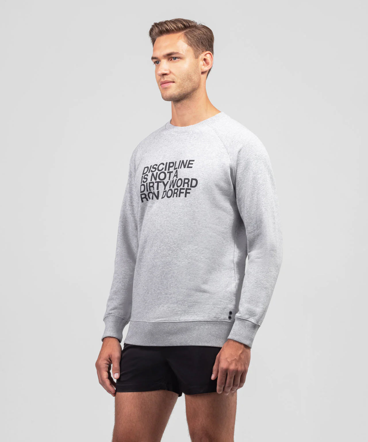 Organic Cotton Sweatshirt "DISCIPLINE": Grey Melange