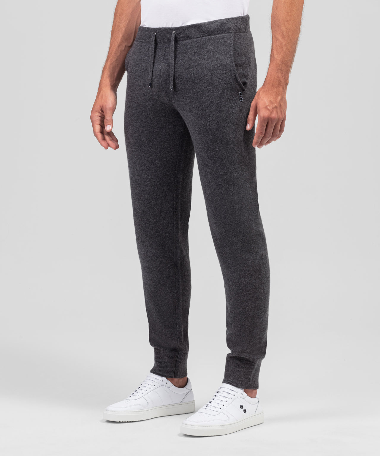 Cashmere Pants: Dark Heather Grey