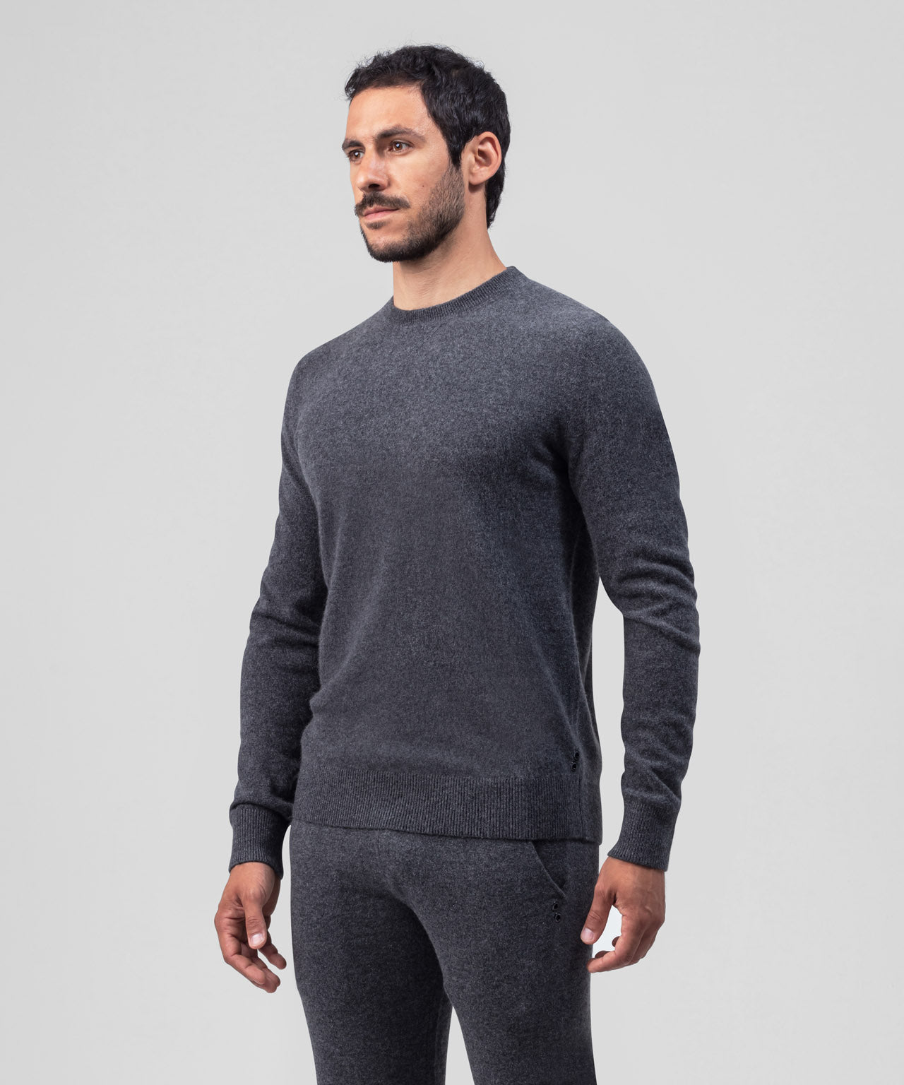 Cashmere Sweater Eyelet Edition: Dark Grey Melange