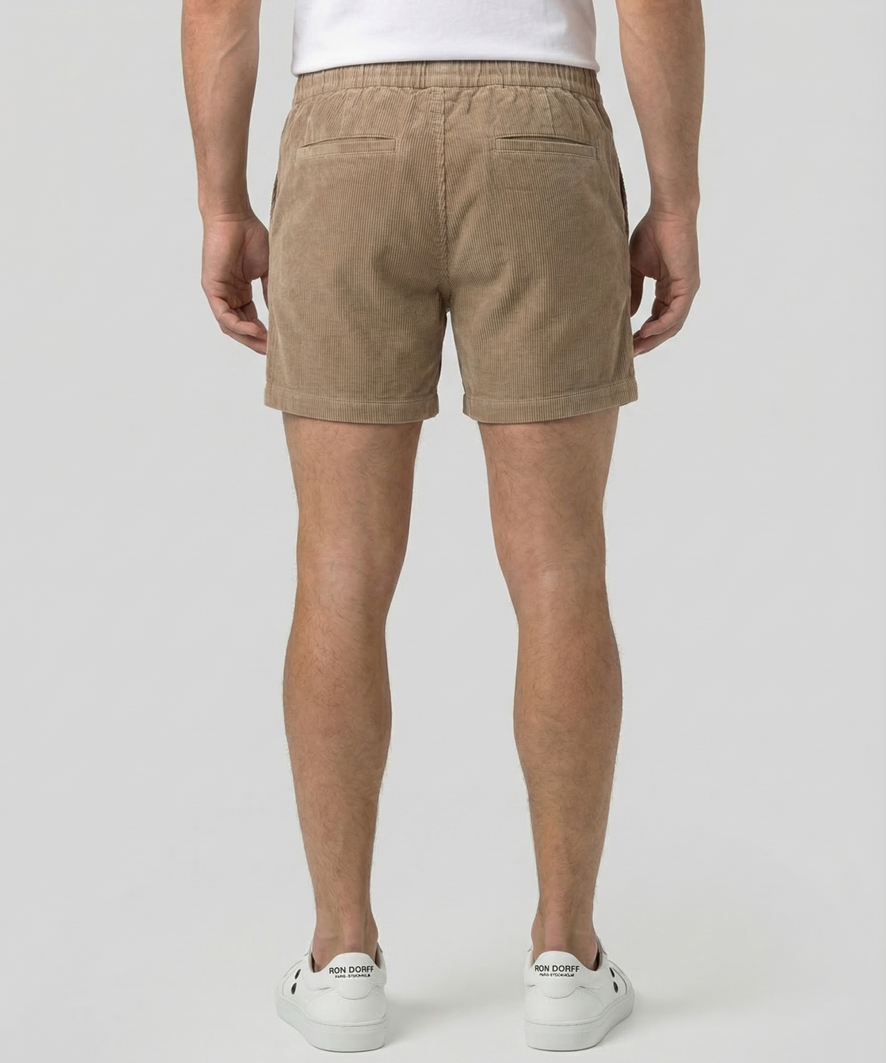 Corduroy Tennis Shorts: Beige