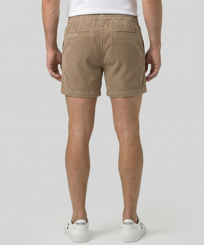 Corduroy Tennis Shorts: Beige