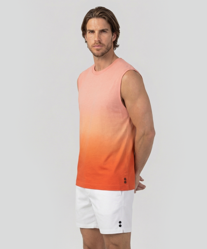 Light Organic Cotton Sleeveless Sweatshirt: Sunset Orange