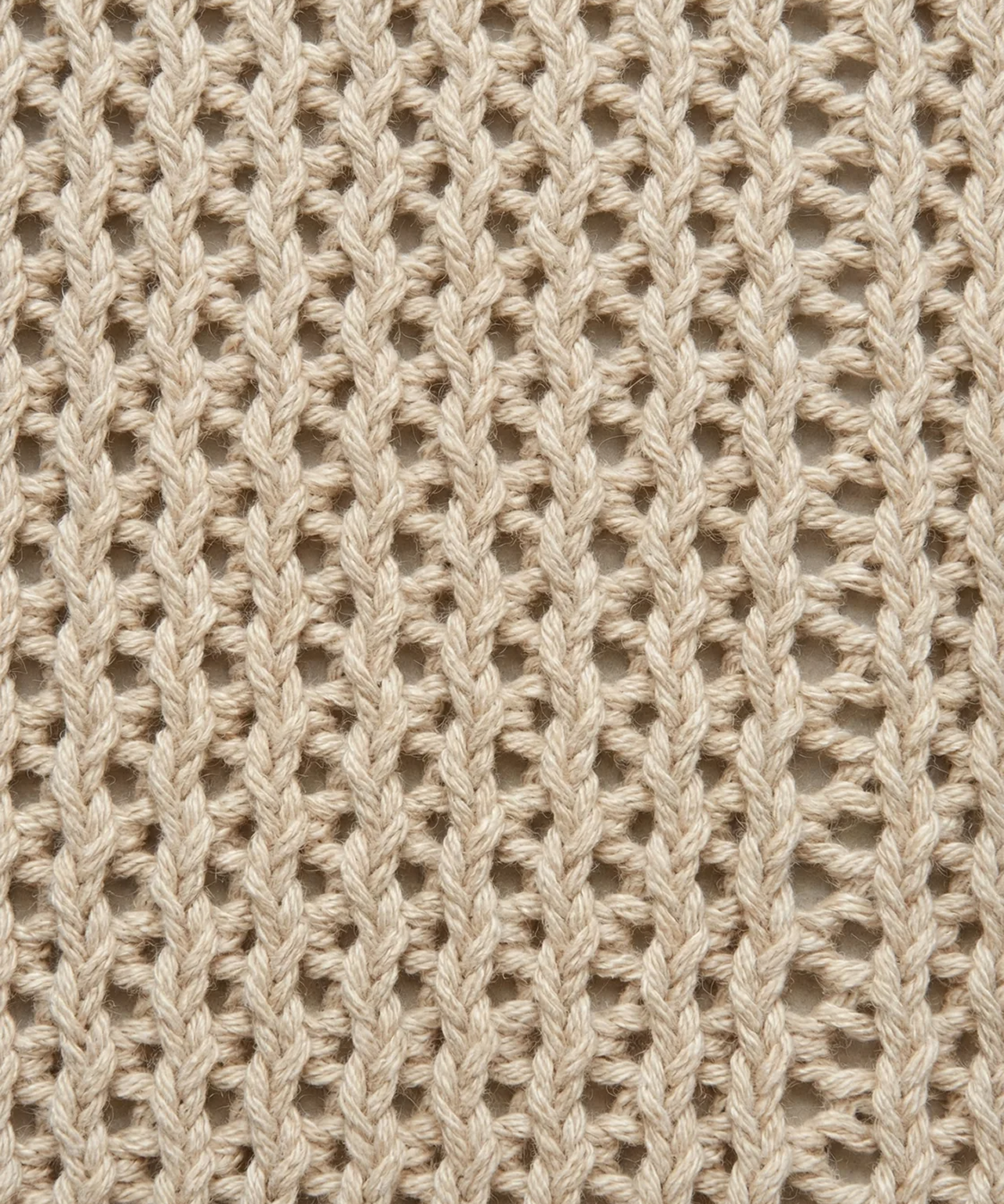 Organic Cotton Crochet Knit Tank Top: Natural