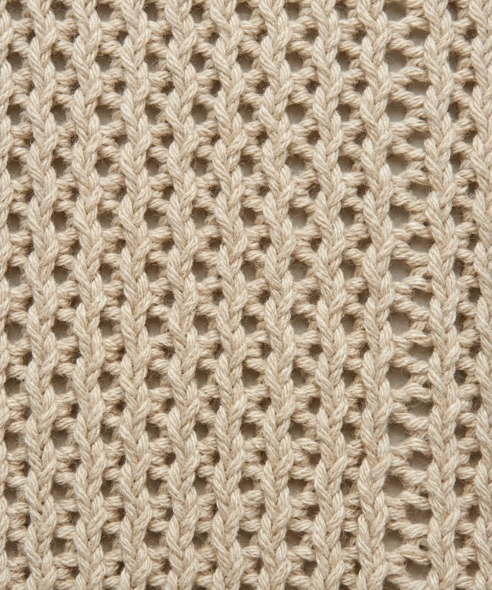 Organic Cotton Crochet Knit Tank Top: Natural