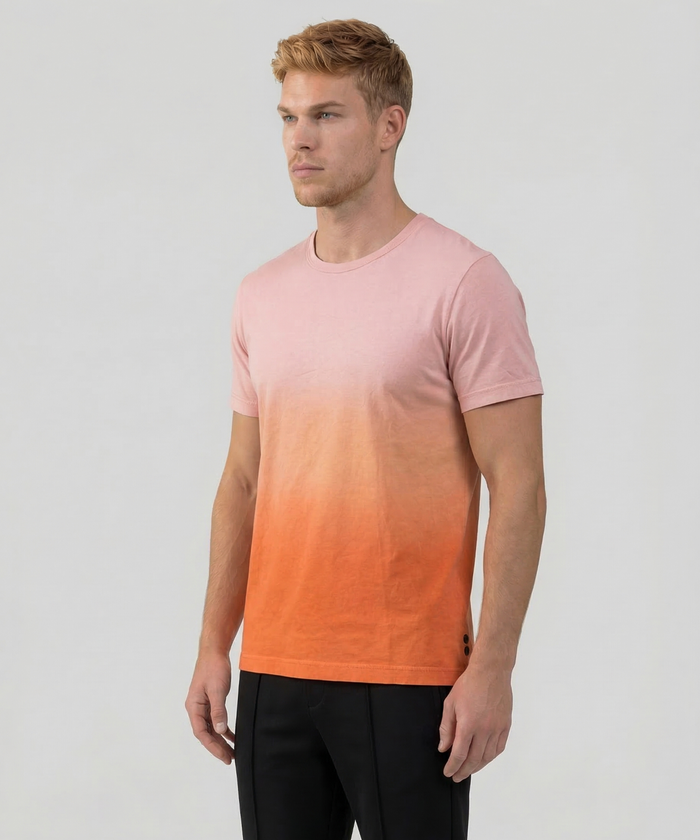 Crew Neck T-Shirt Eyelet Edition: Sunset Orange