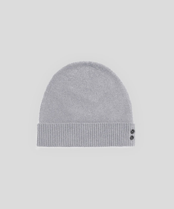 Cashmere Beanie: Grey Melange