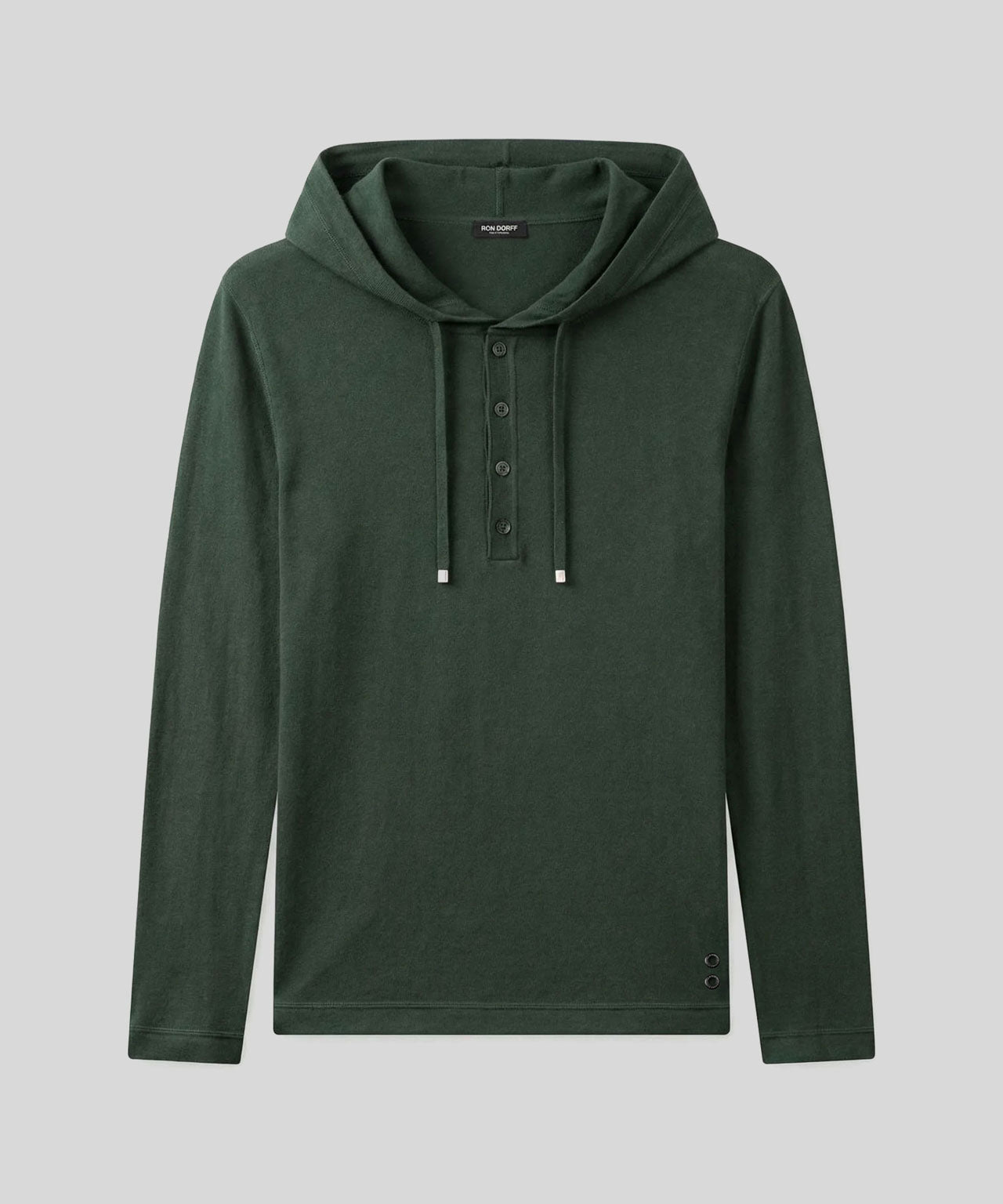 Light Cotton-Silk Hoodie: Green Court