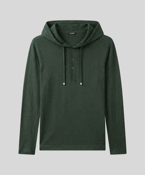 Light Cotton-Silk Hoodie: Green Court