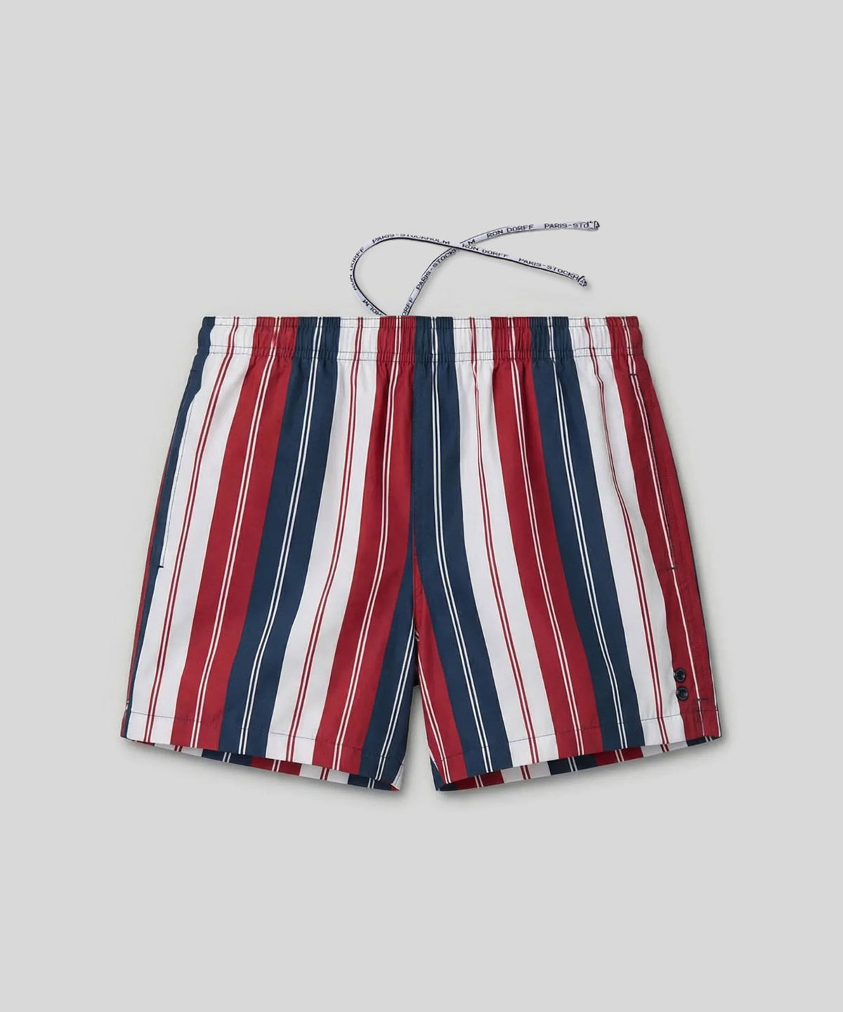 Swim Shorts w. Irregular Stripes: Red