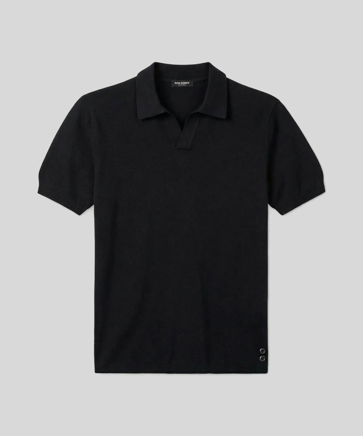 Cotton Linen Polo: Black