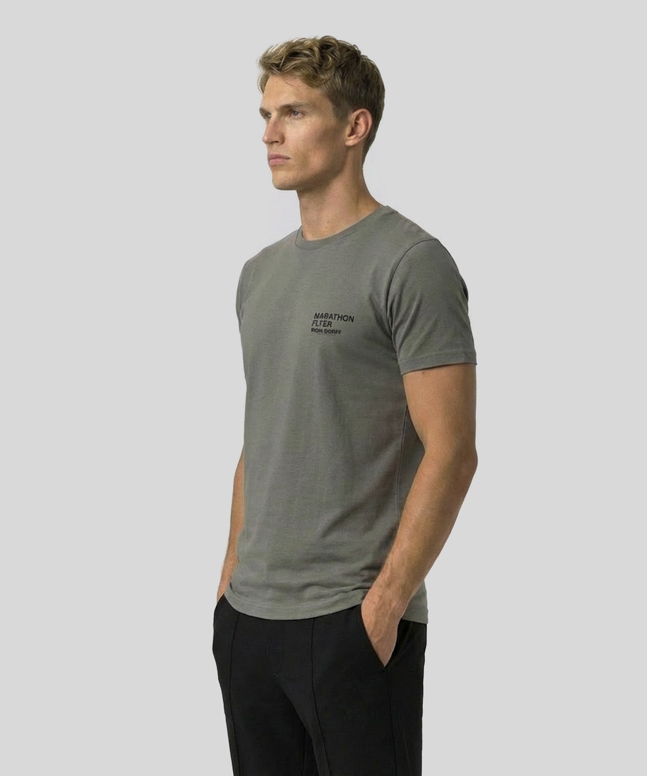Organic Cotton T-Shirt "MARATHON FLYER": Army Green