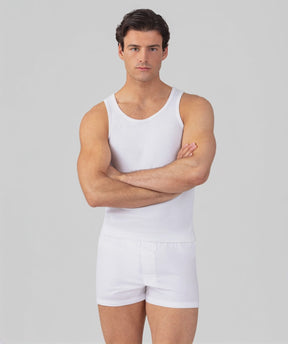Ribbed Tank Top: White