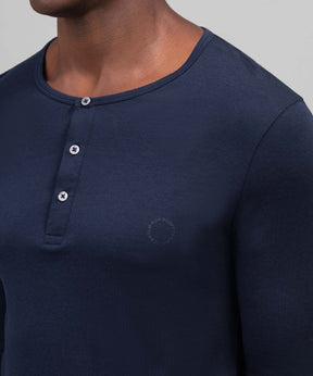 Long-Sleeved Henley: Navy