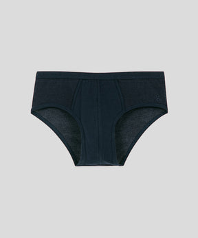 Cotton Mesh Y-Front Briefs: Navy