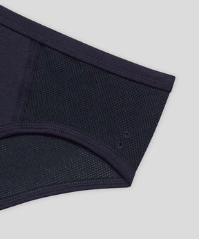 Cotton Mesh Y-Front Briefs: Navy